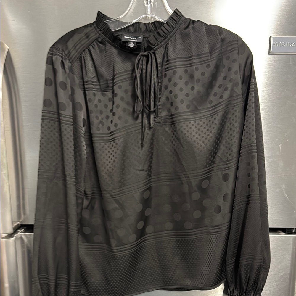 Black Patterned Blouse - image 1